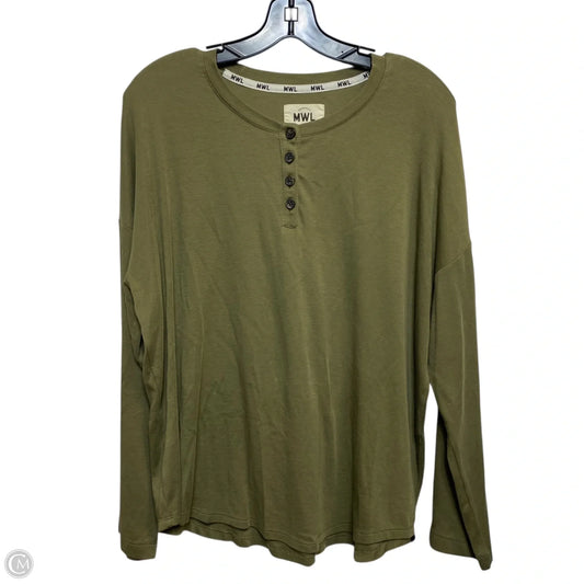 Top Long Sleeve By Madewell In Green, Size: M