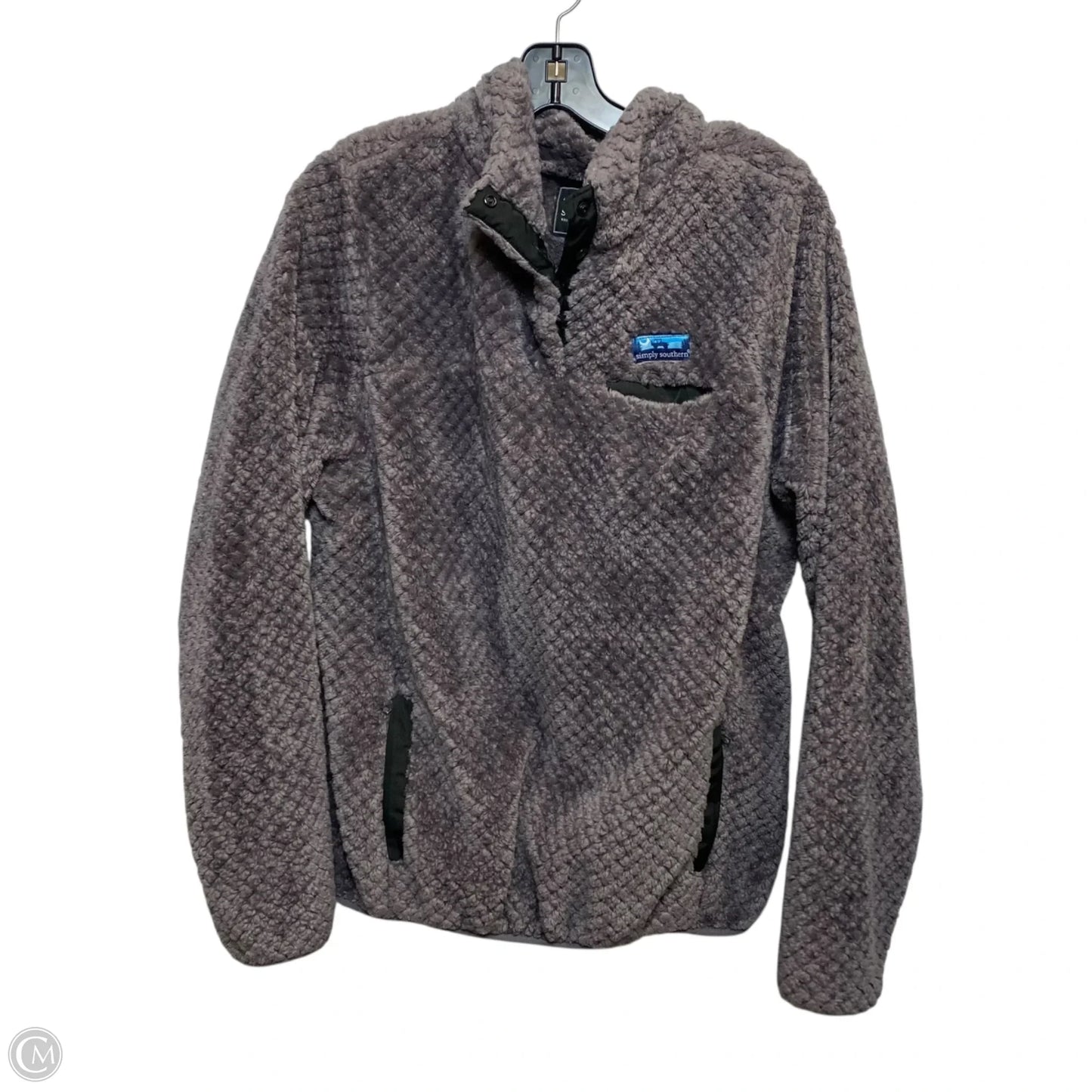 Jacket Faux Fur & Sherpa By Simply Southern In Grey, Size: Xl