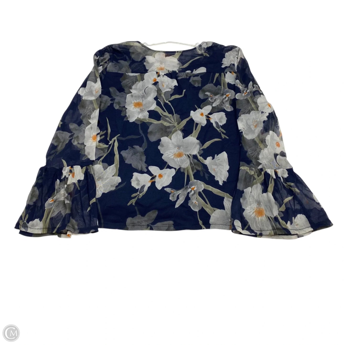 Top Long Sleeve By Inc In Blue & Grey, Size: L