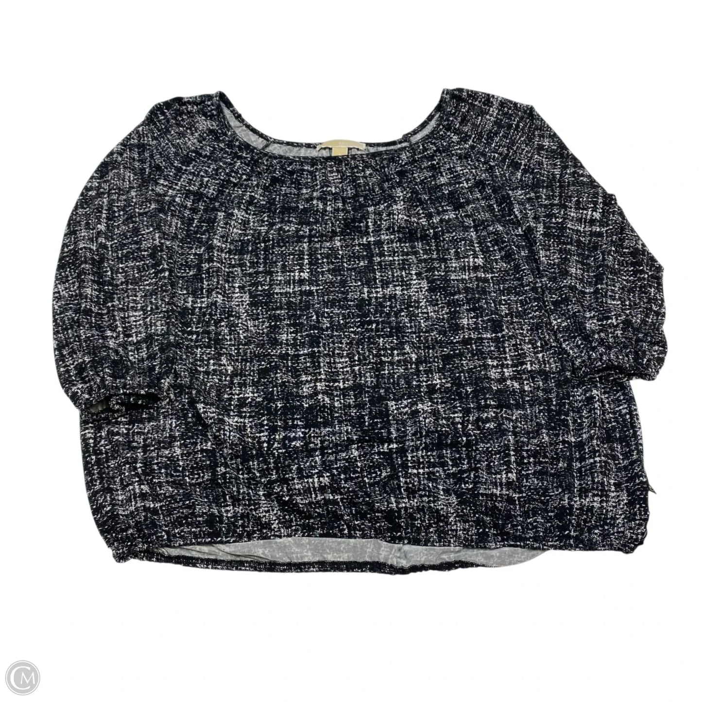 Top 3/4 Sleeve By Michael By Michael Kors In Black & Grey, Size: L