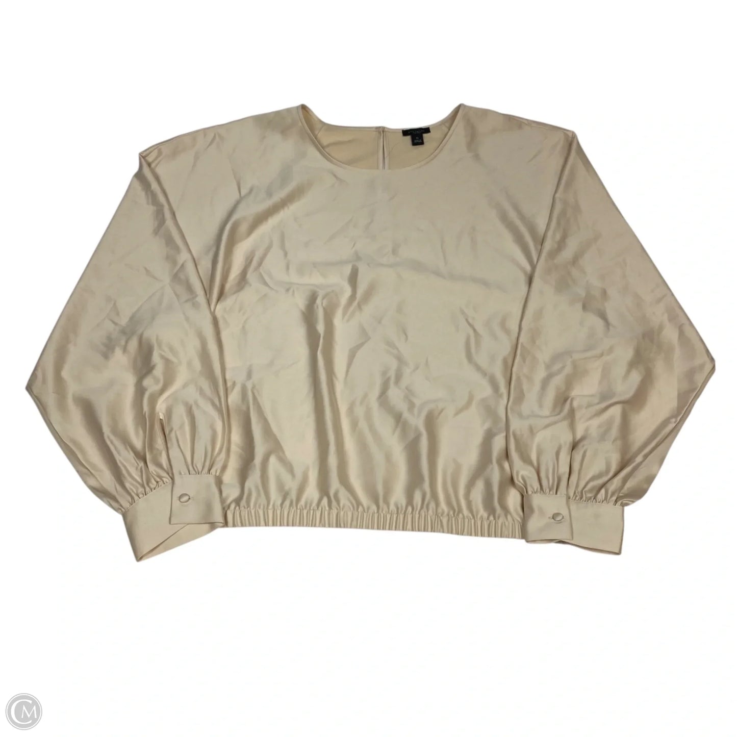 Blouse Long Sleeve By Ann Taylor In Cream, Size: Xl