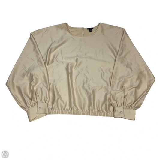 Blouse Long Sleeve By Ann Taylor In Cream, Size: Xl