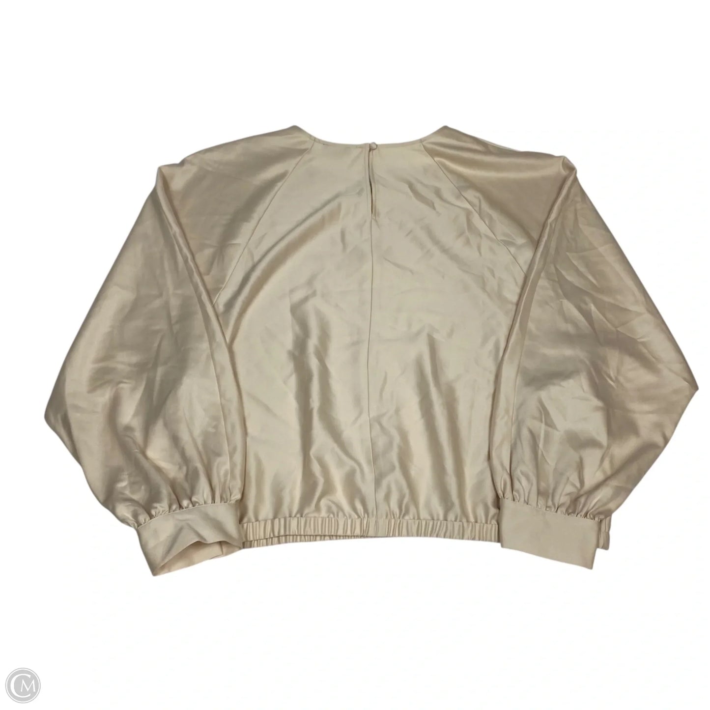 Blouse Long Sleeve By Ann Taylor In Cream, Size: Xl