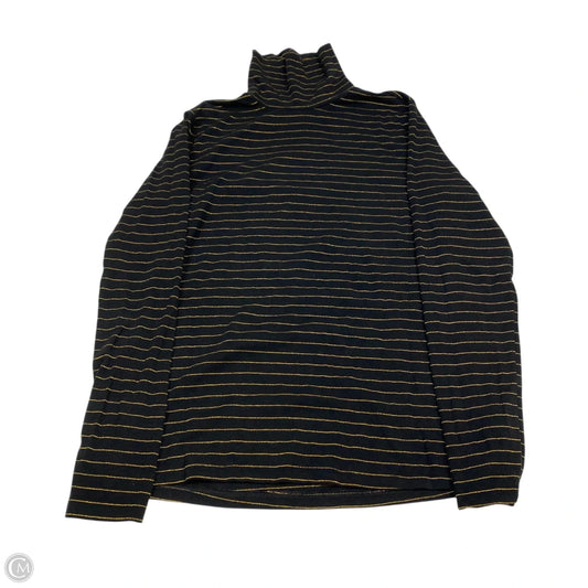 Top Long Sleeve Basic By Time And Tru In Black & Gold, Size: L