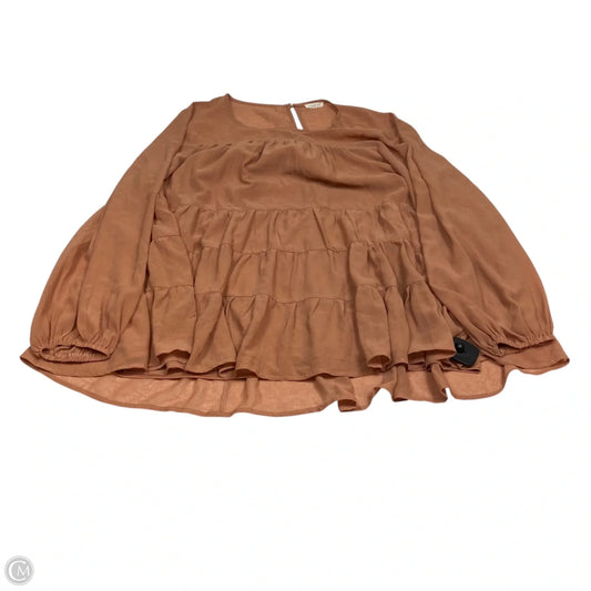 Top Long Sleeve By Jodifl In Orange, Size: 1x