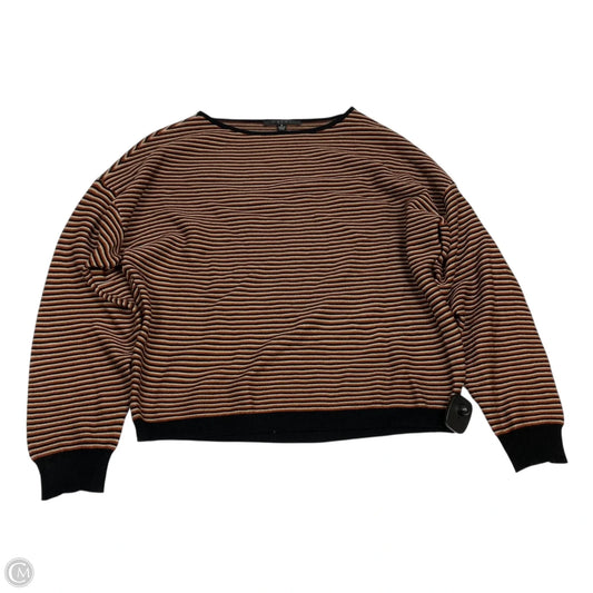 Top Long Sleeve By Cyrus Knits In Black & Orange, Size: S