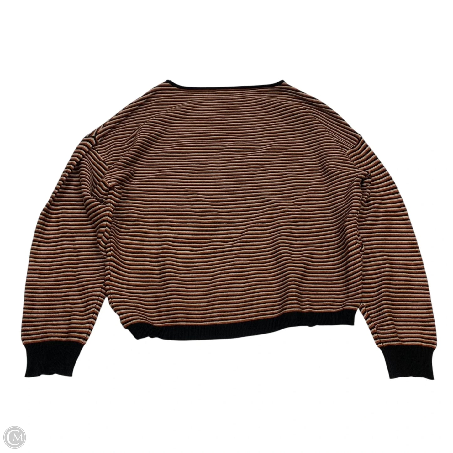 Top Long Sleeve By Cyrus Knits In Black & Orange, Size: S