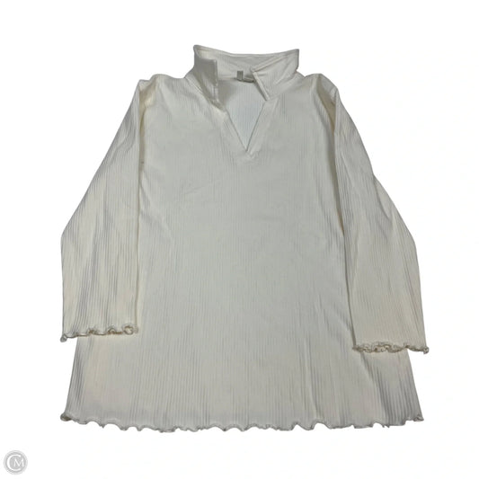 Top Long Sleeve By Cato In Cream, Size: L
