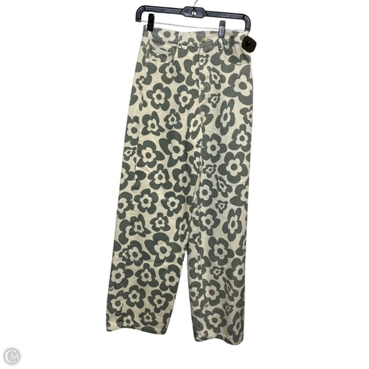 Jeans Wide Leg By Shekou In Cream & Grey, Size: S