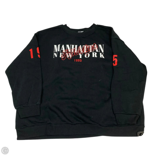 Sweatshirt Crewneck By Fashion Nova In Black, Size: 3x