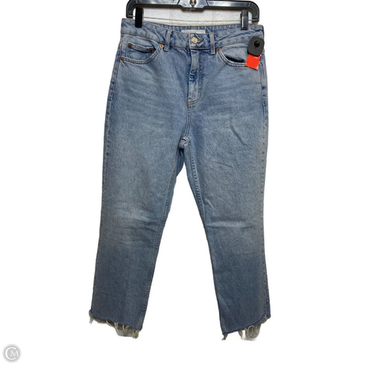 Jeans Straight By Top Shop In Blue Denim, Size: 10