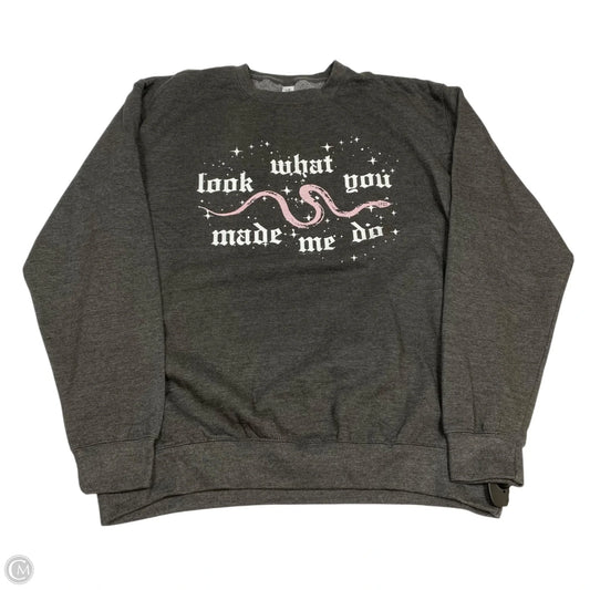 Sweatshirt Crewneck By Just Hoods In Grey, Size: Xxl