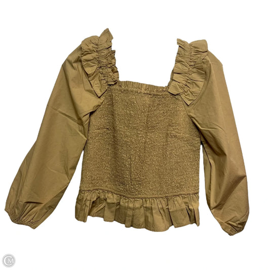 Top Long Sleeve By The Drop In Tan, Size: M
