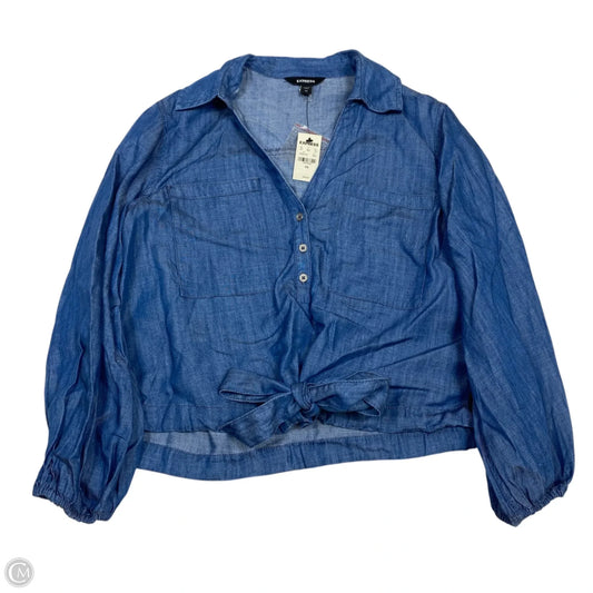 Top Long Sleeve By Express In Blue, Size: Xs