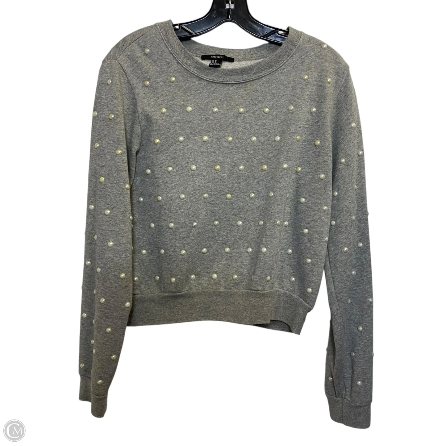 Top Long Sleeve By Forever 21 In Grey, Size: M