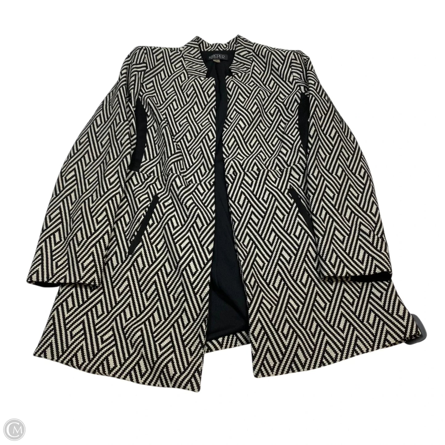 Blazer By Kasper In Black & Cream, Size: M