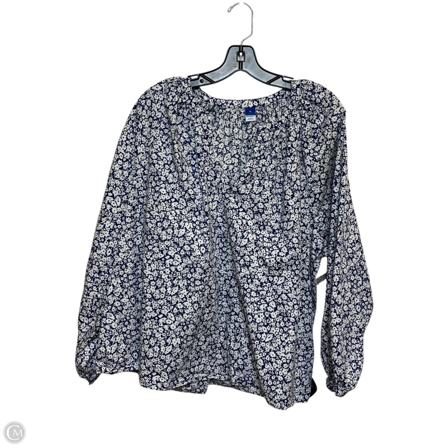 Top Long Sleeve By Old Navy In Blue & White, Size: Xl