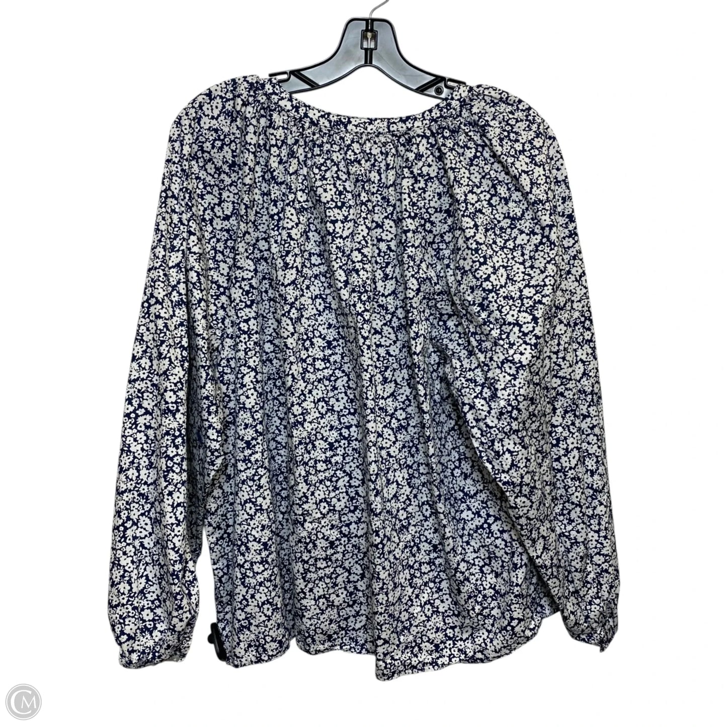 Top Long Sleeve By Old Navy In Blue & White, Size: Xl