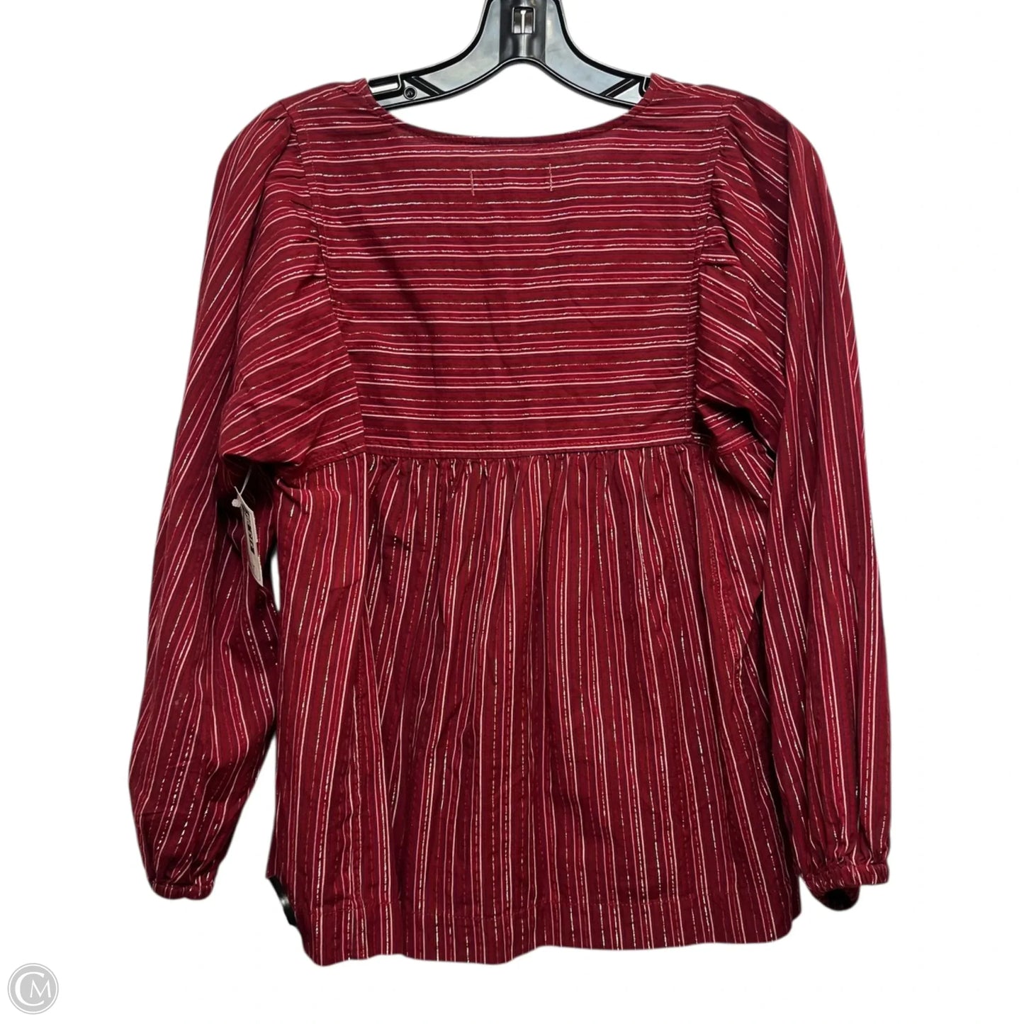 Top Long Sleeve By Madewell In Red, Size: S