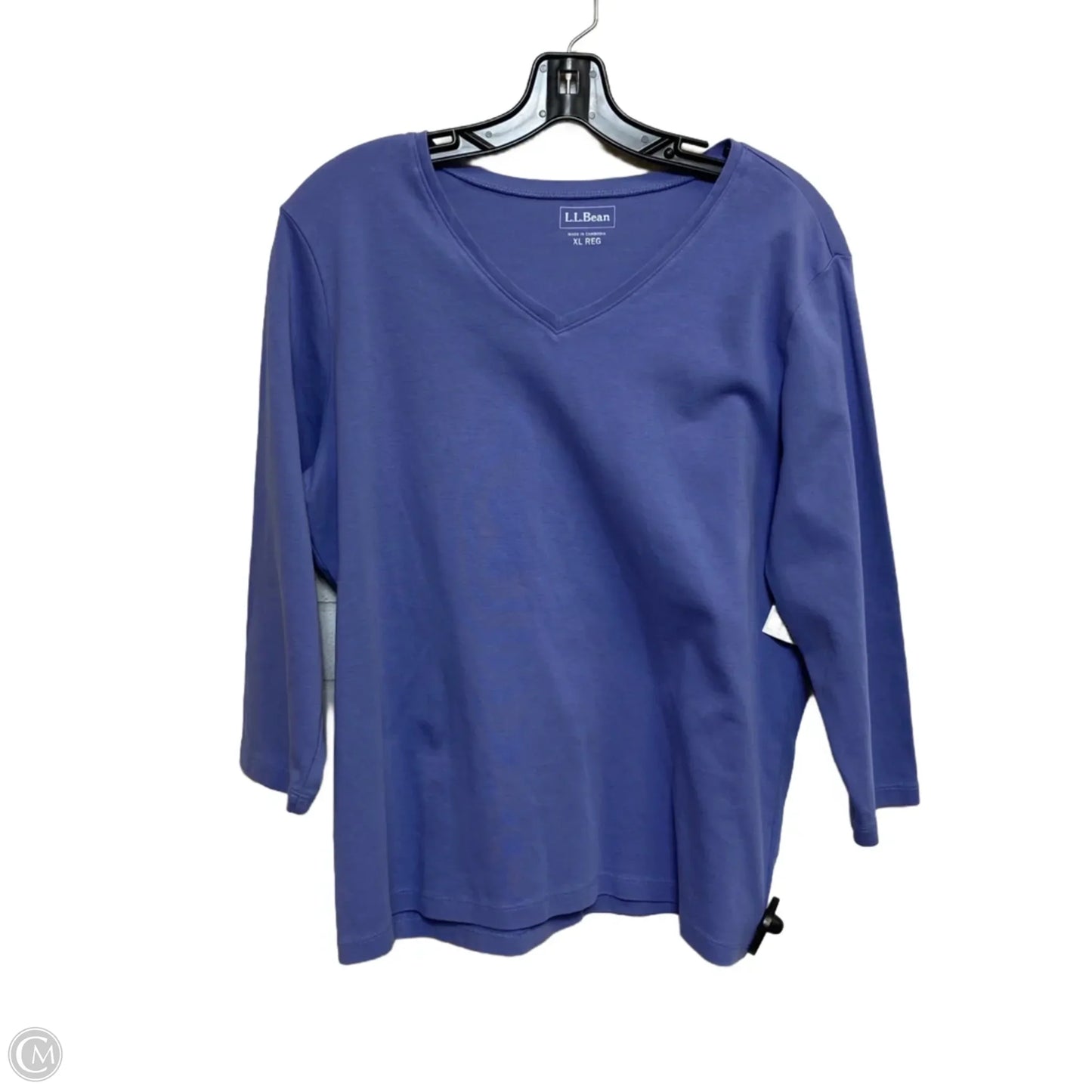 Top 3/4 Sleeve Basic By L.l. Bean In Blue, Size: Xl