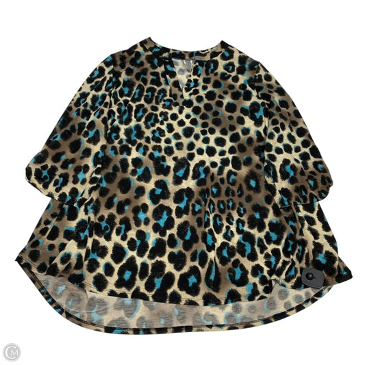Top 3/4 Sleeve By Honeyme In Animal Print, Size: Xl