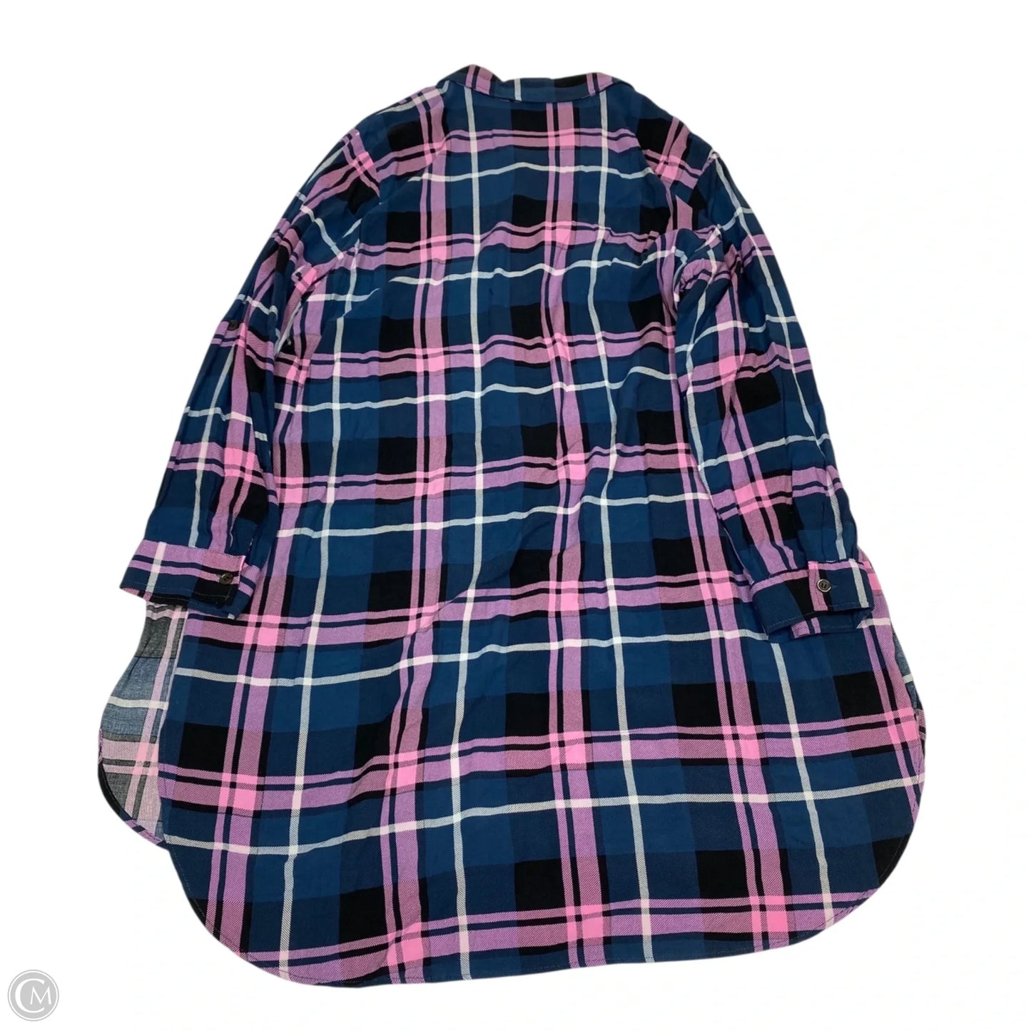 Tunic Long Sleeve By Miss Lili In Blue & Purple, Size: 2x