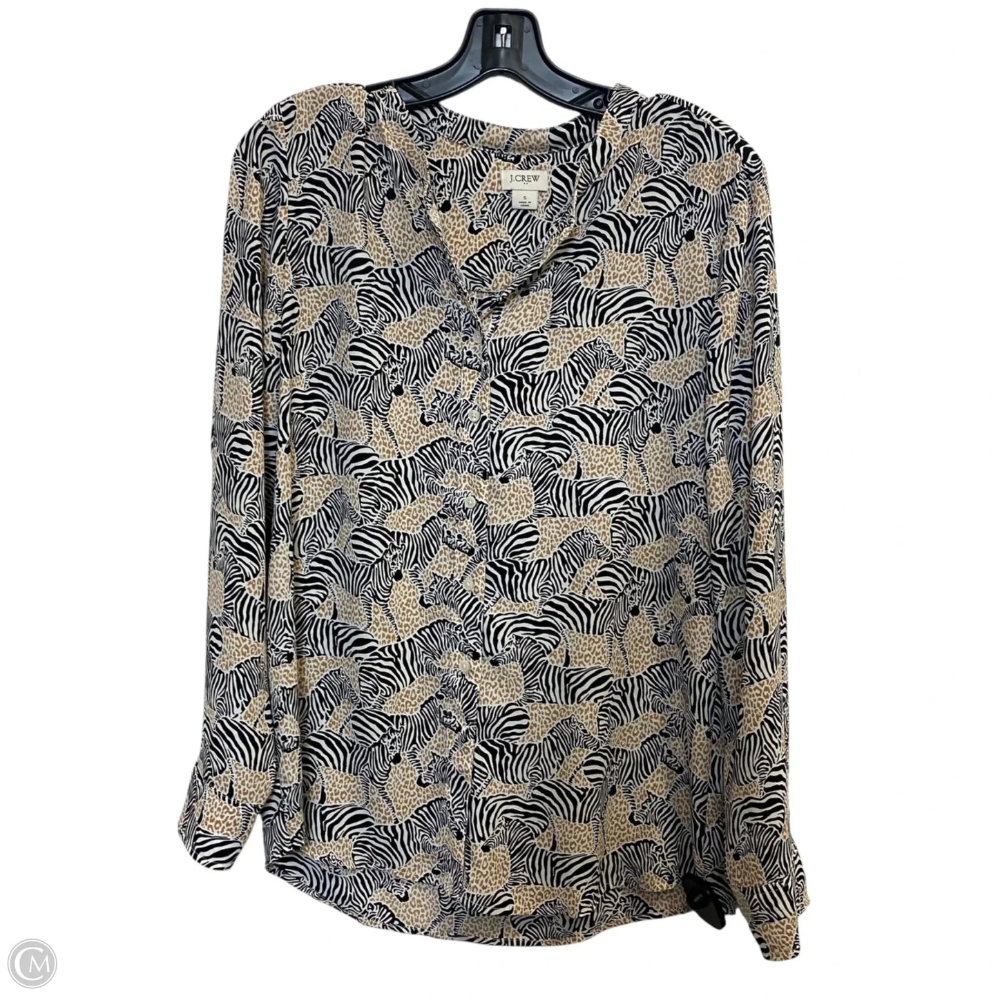 Top Long Sleeve By J. Crew In Black & Cream, Size: S