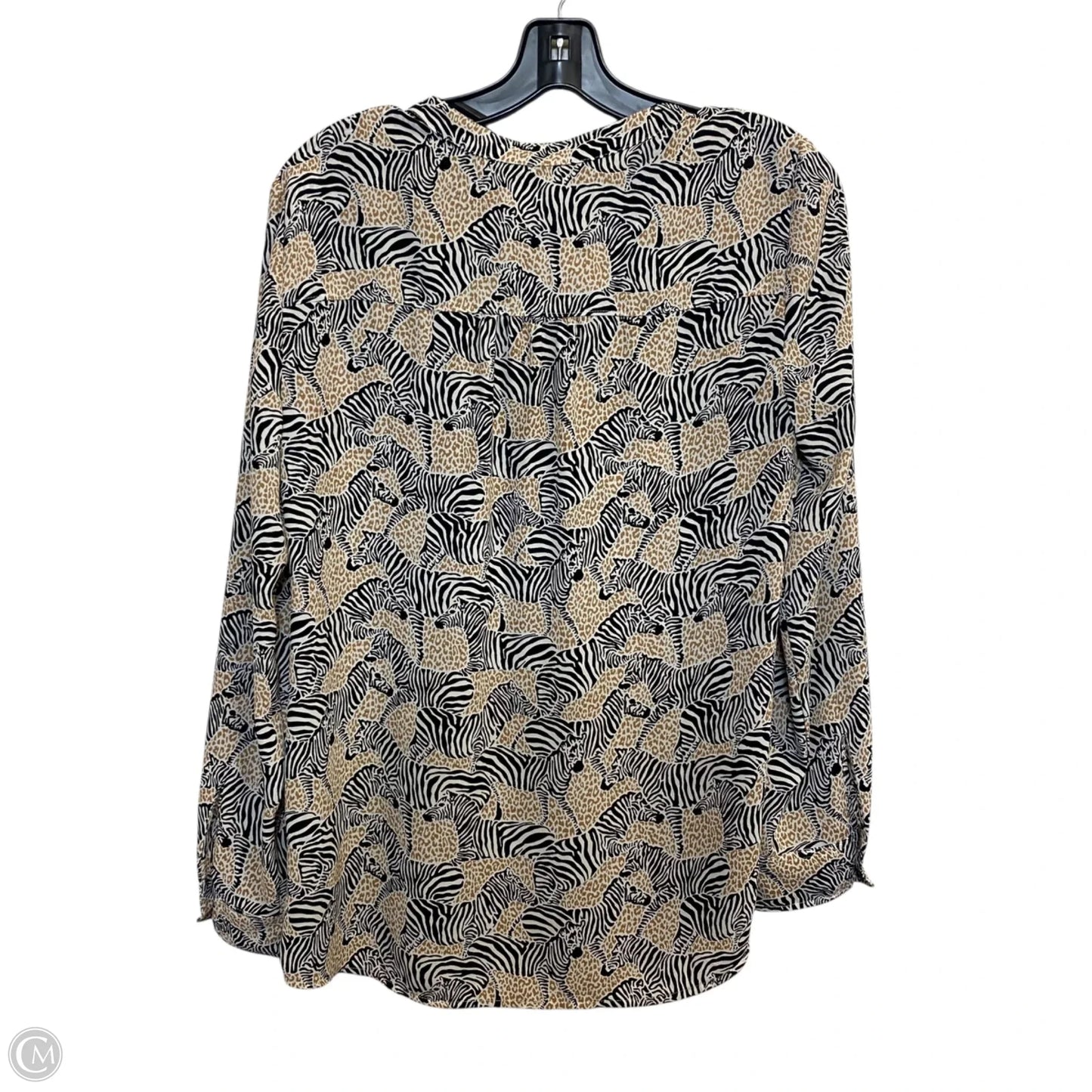 Top Long Sleeve By J. Crew In Black & Cream, Size: S