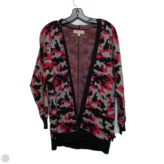 Sweater Cardigan By Philosophy In Black & Red, Size: S