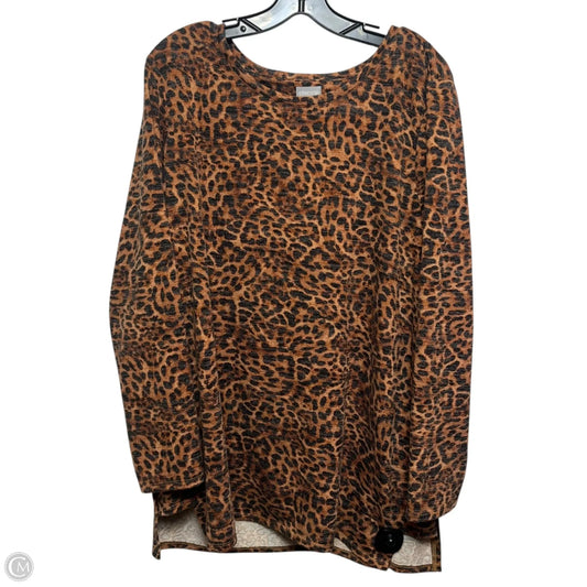 Top Long Sleeve By Chicos In Animal Print, Size: Xl