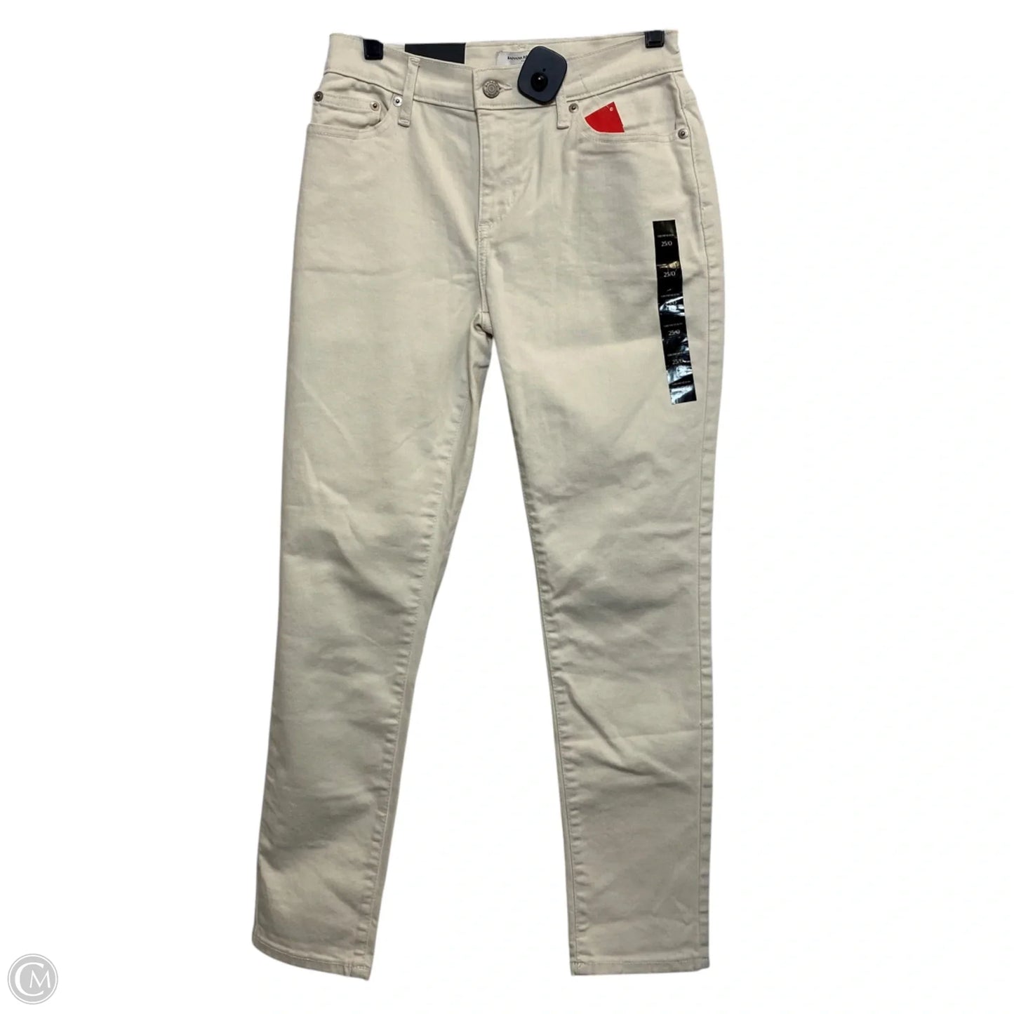 Jeans Boyfriend By Banana Republic In Cream Denim, Size: 0