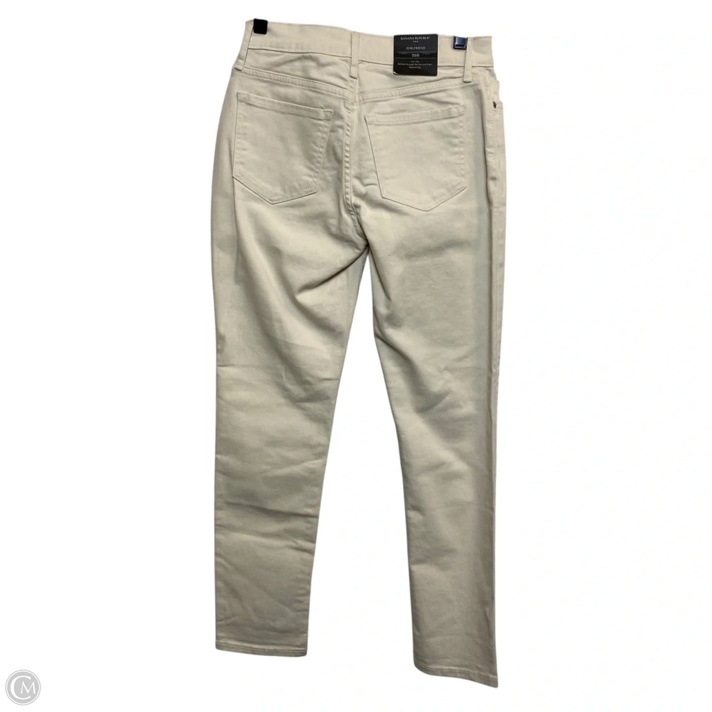 Jeans Boyfriend By Banana Republic In Cream Denim, Size: 0