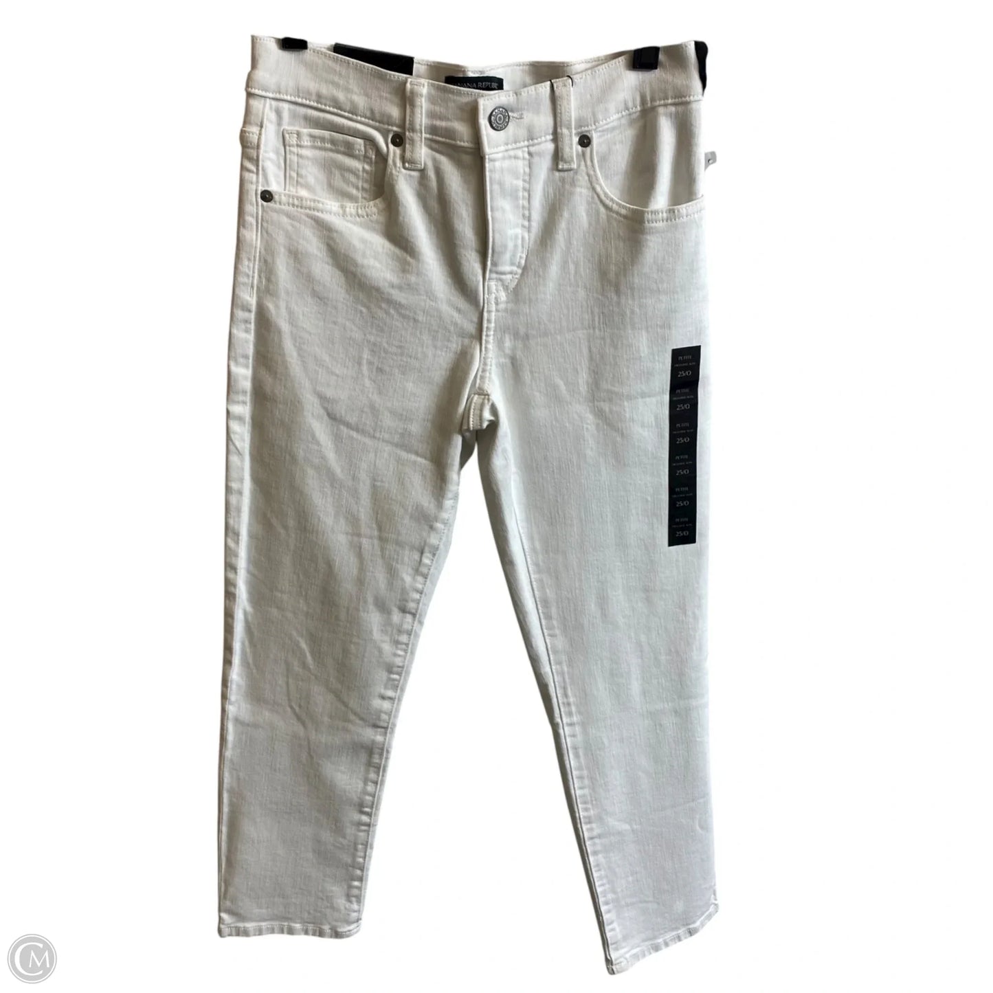 Jeans Skinny By Banana Republic In White Denim, Size: 0p