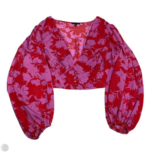 Top Long Sleeve By Thirty Thirty In Pink & Red, Size: 2x