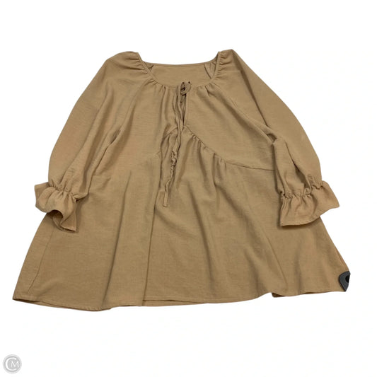 Top 3/4 Sleeve By Shein In Tan, Size: L