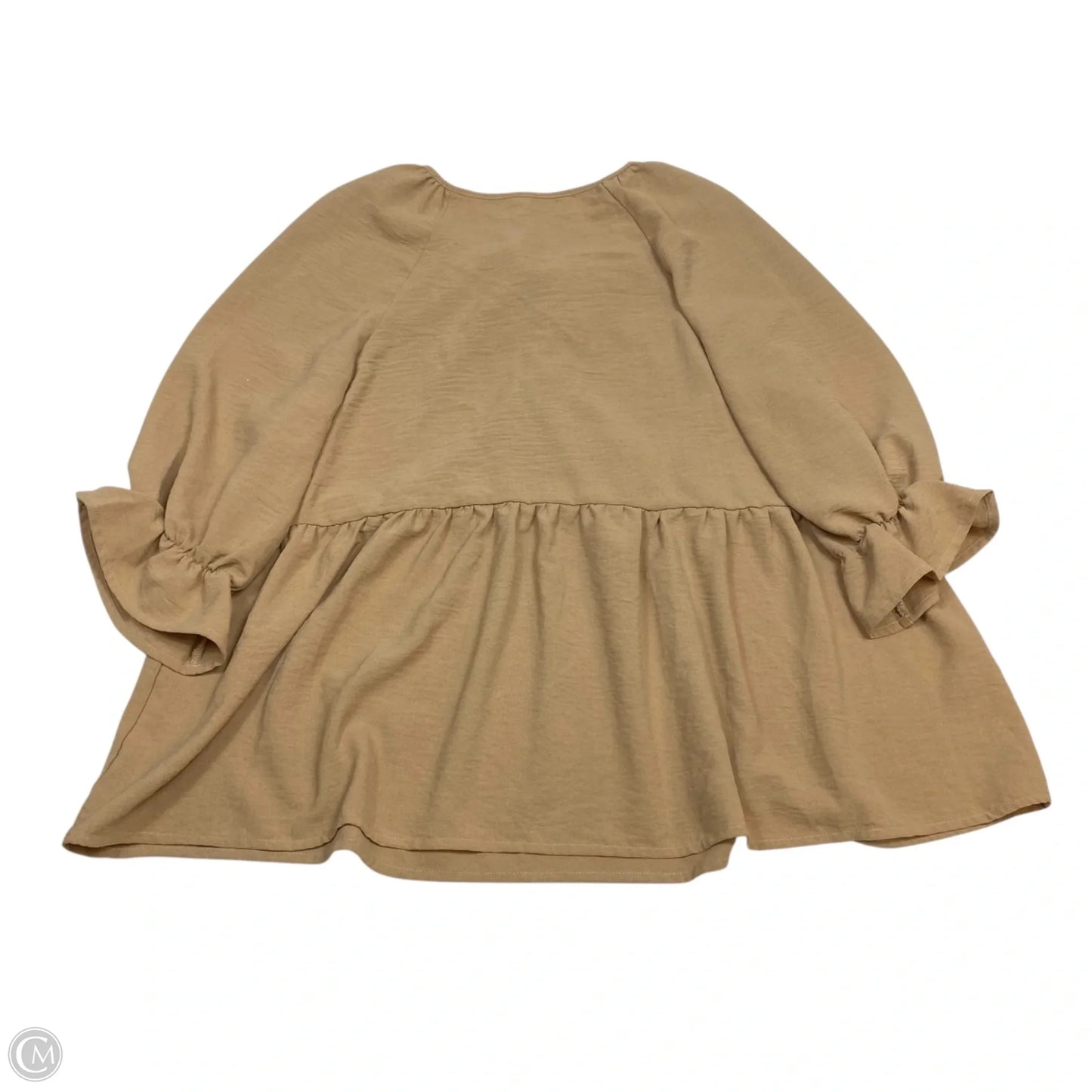 Top 3/4 Sleeve By Shein In Tan, Size: L