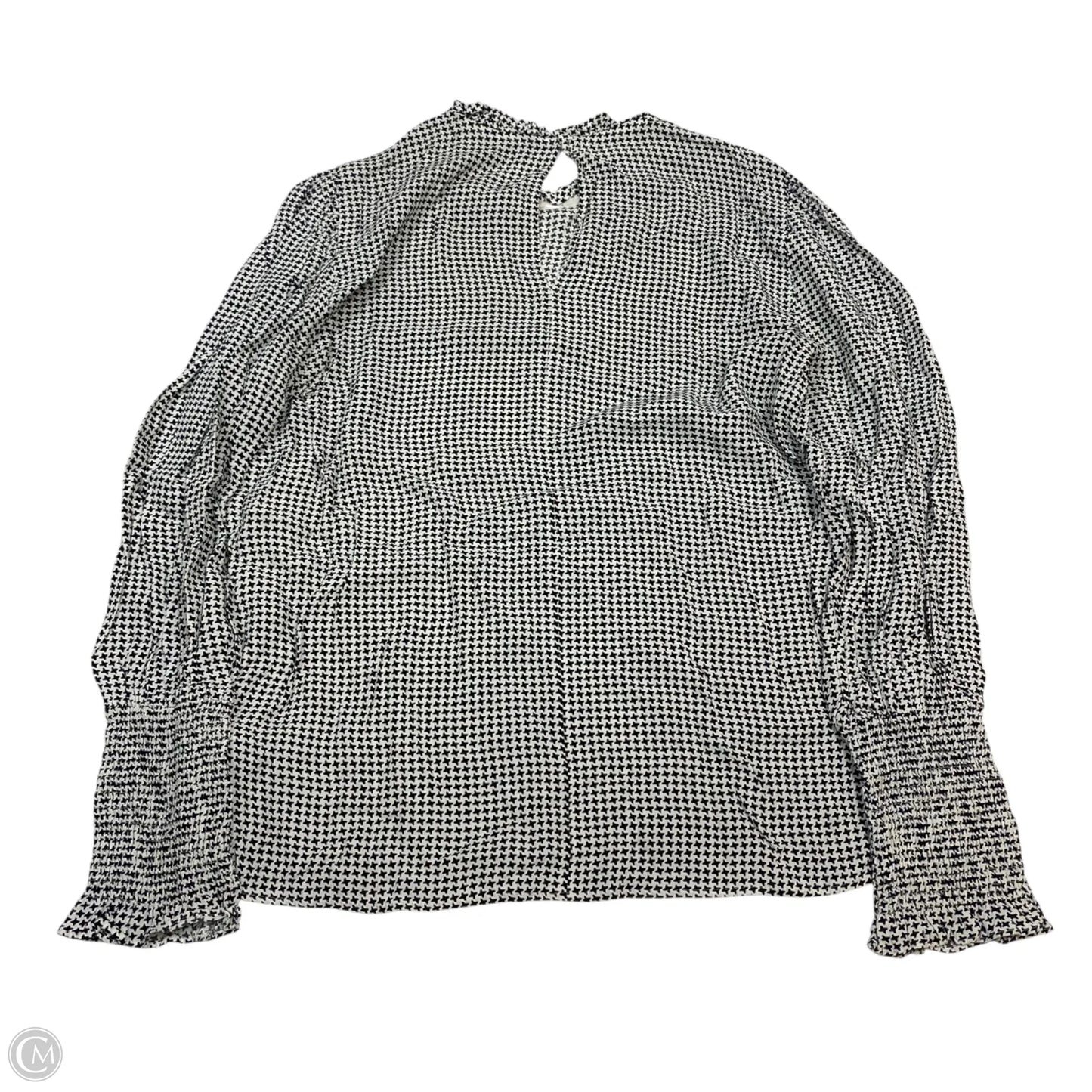 Top Long Sleeve By Zara Women In Black & White, Size: S