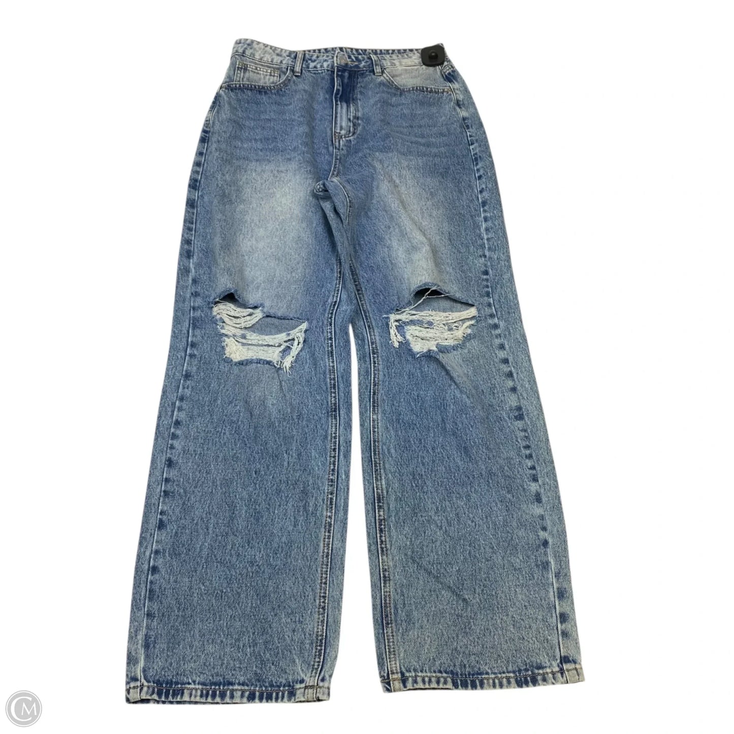 Jeans Wide Leg By Shein In Blue Denim, Size: 10