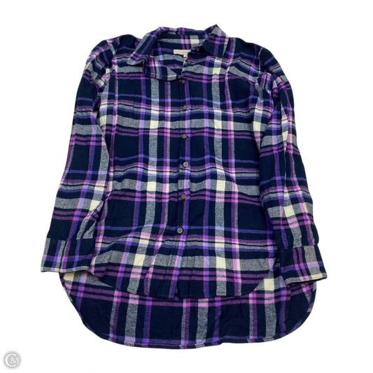 Top Long Sleeve By Loft In Blue & Purple, Size: S