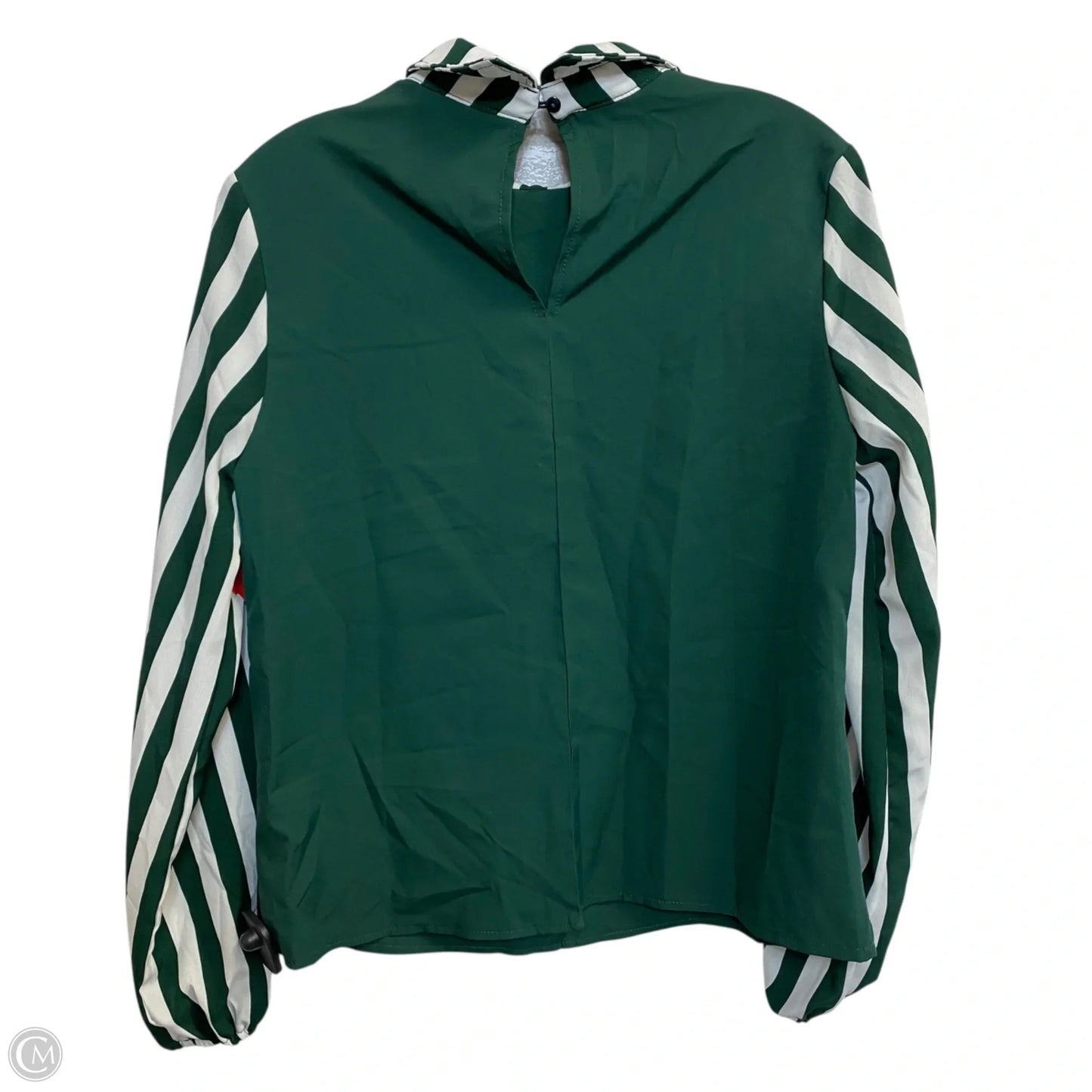 Top Long Sleeve By Shein In Green & White, Size: S