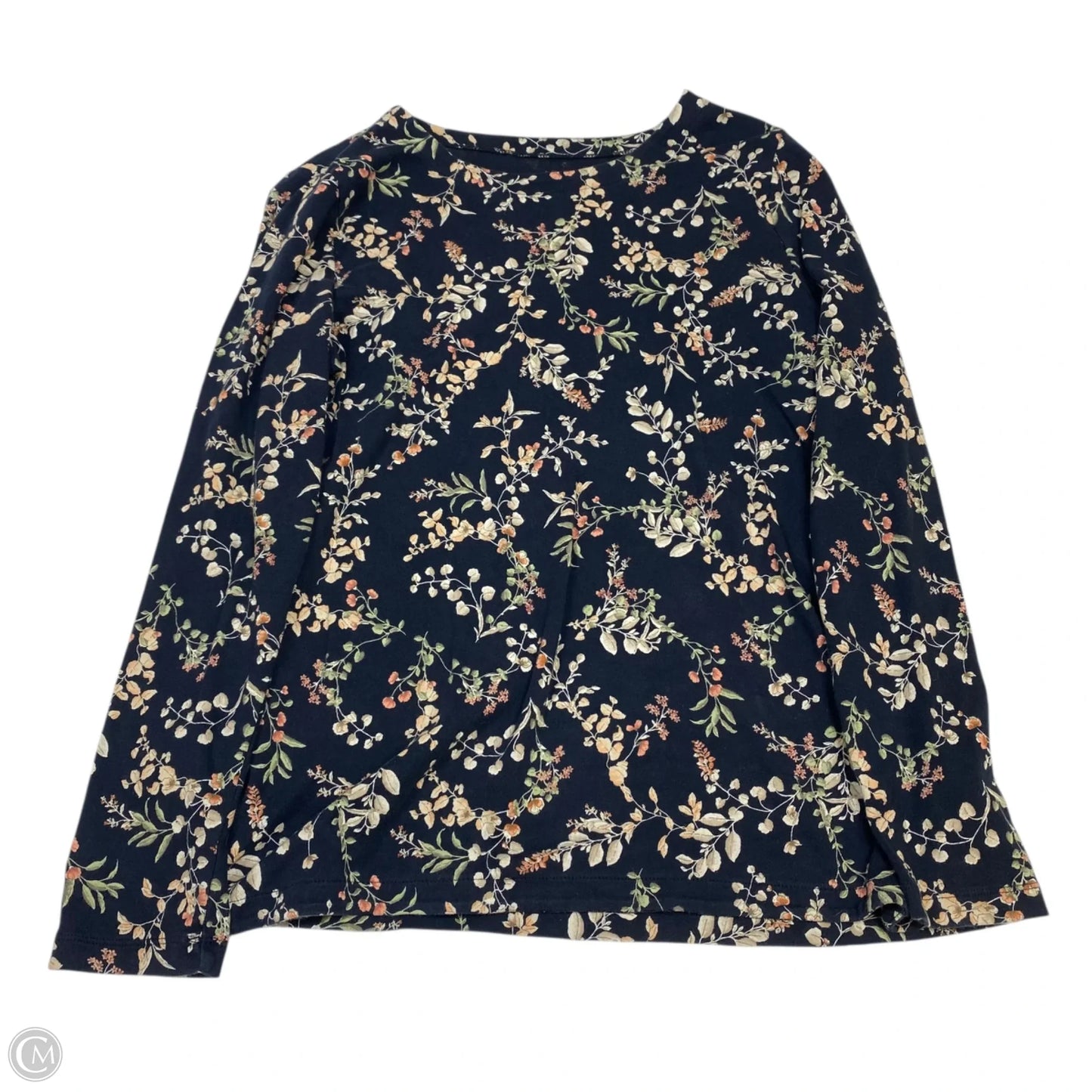 Top 3/4 Sleeve Basic By J. Jill In Blue & Tan, Size: L