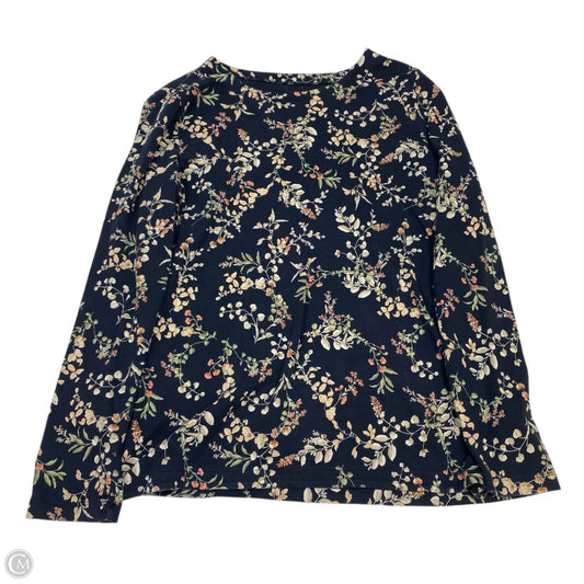 Top 3/4 Sleeve Basic By J. Jill In Blue & Tan, Size: L