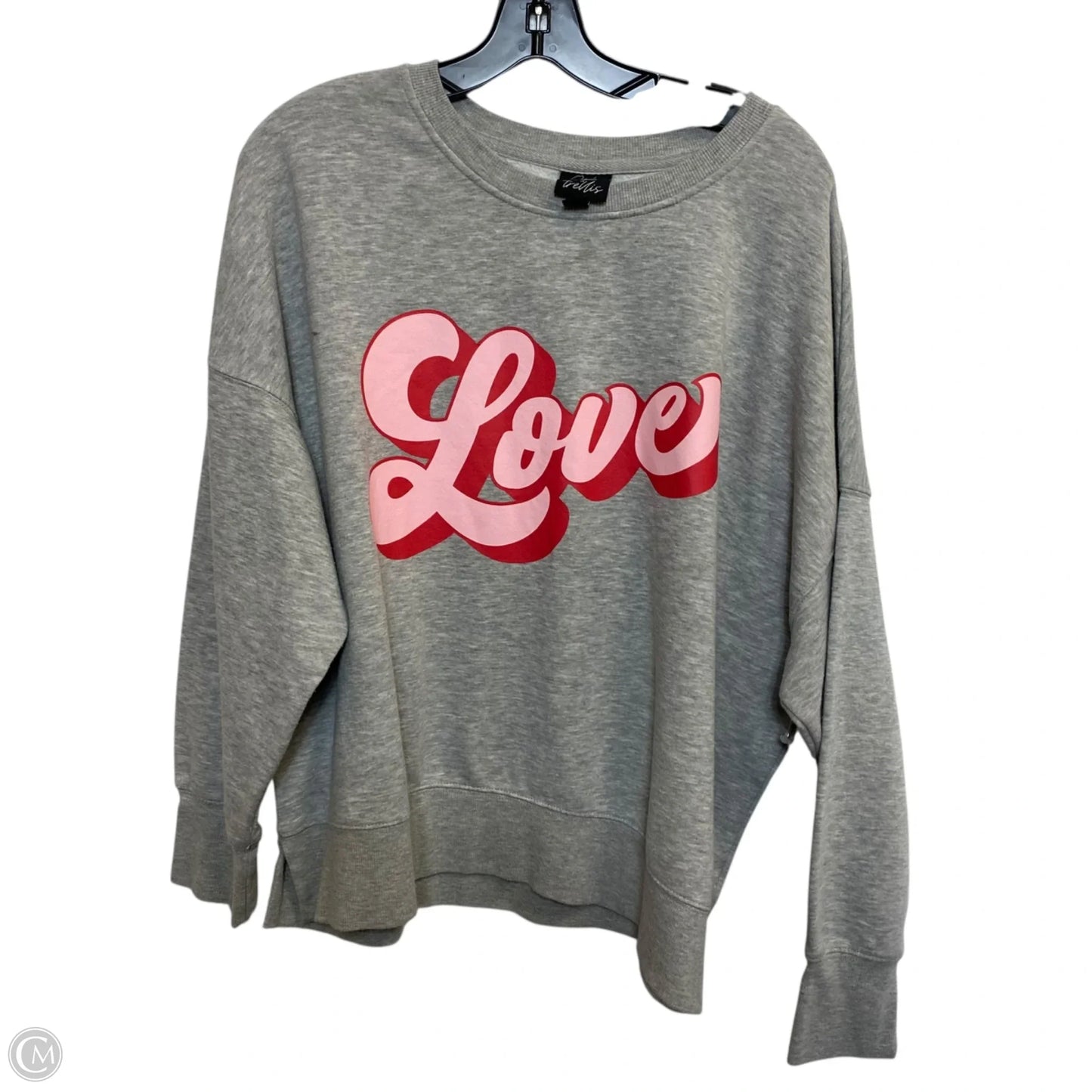 Sweatshirt Crewneck By Oak & Trellis In Grey, Size: 2x