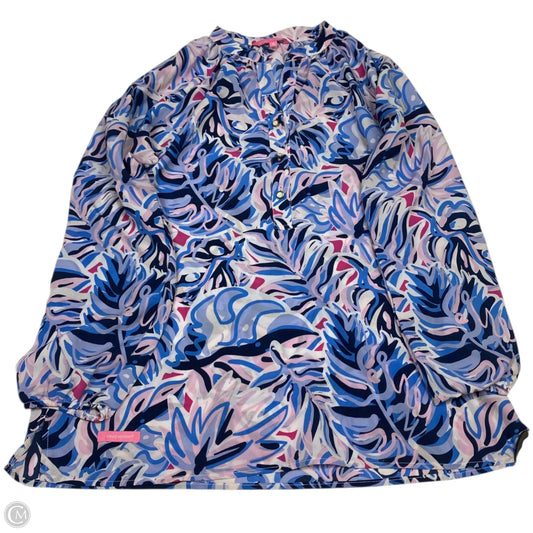 Top Long Sleeve By Simply Southern In Blue & Pink, Size: M