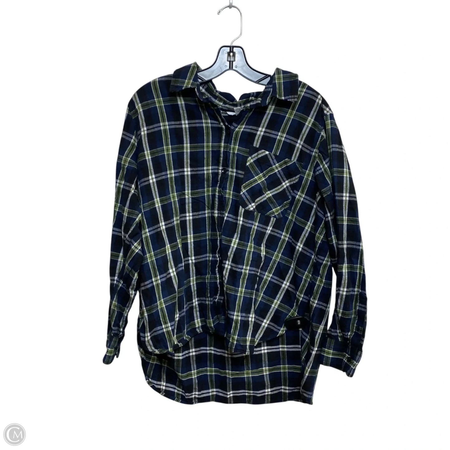 Top Long Sleeve By Time And Tru In Blue & Green, Size: Xl