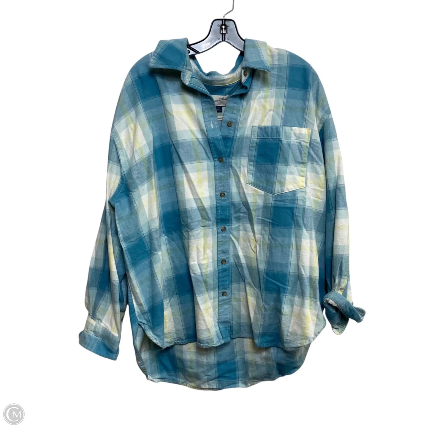 Top Long Sleeve By Universal Thread In Blue & Yellow, Size: Xxl