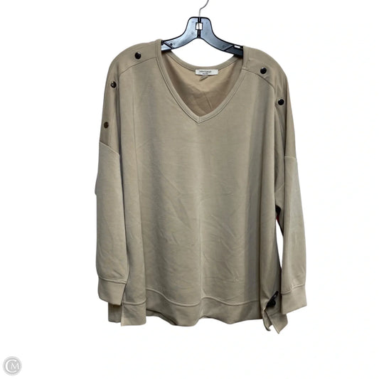 Top Long Sleeve By Cable And Gauge In Tan, Size: 2x
