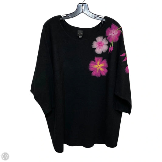 Top 3/4 Sleeve By Aaeda In Black, Size: 1x