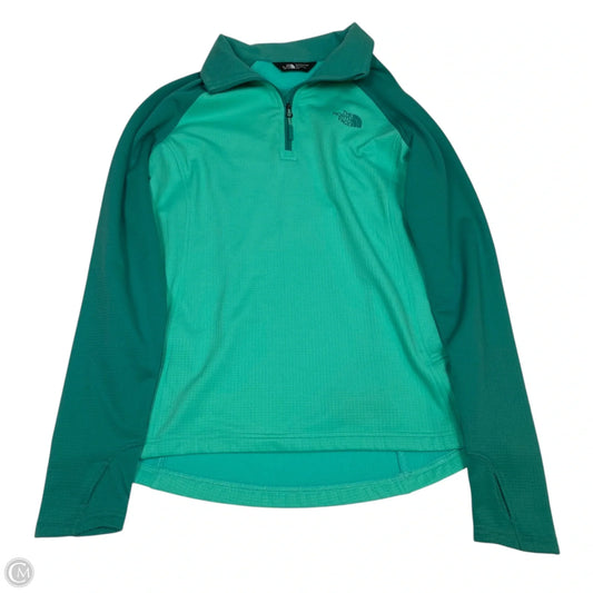 Athletic Top Long Sleeve Collar By The North Face In Green, Size: M