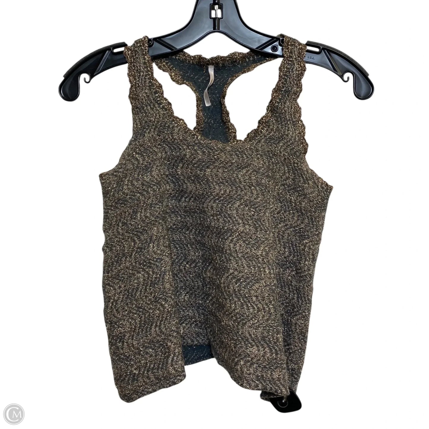 Top Sleeveless By Free People In Gold & Grey, Size: S